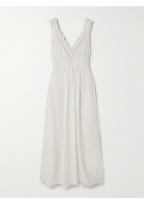 Isabel Marant - Freda Broderie Anglaise-trimmed Crepe Maxi Dress - White - FR 34,FR 36,FR 38,FR 40,FR 42,FR 44