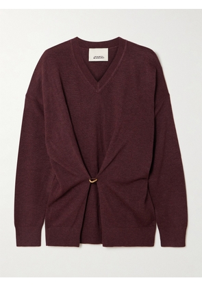 Isabel Marant - Chiraz Embellished Knitted Sweater - Burgundy - FR 34,FR 36,FR 38,FR 40,FR 42,FR 44