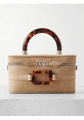 Roger Vivier - Belle Vivier Vanity Mini Buckled Suede Clutch - Neutrals - One size