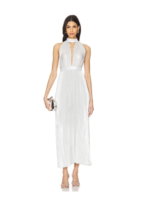 L'IDEE Chateau Gown in Metallic Silver. Size 14/XL. Also in 8/S.