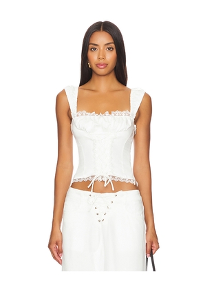 LIONESS Palmer Corset in White. Size L. Also in XXS, XS, S, M, XL, XXL.