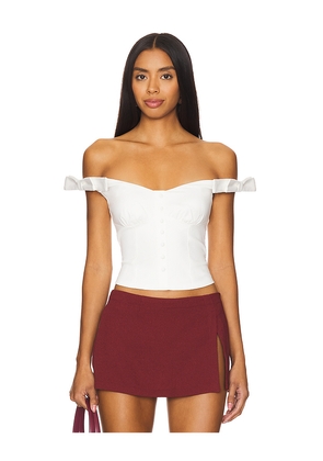 MORE TO COME Ezra Off Shoulder Top in White. Size S. Also in XS.
