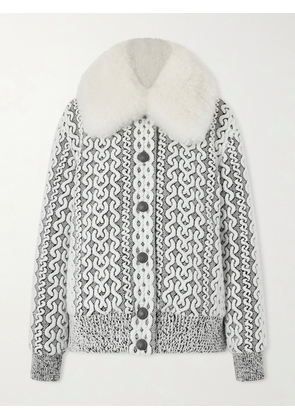 Moncler Grenoble - Beille Padded Shearling-trimmed Woven Down Bomber Jacket - Gray - 00,1,2,3,4