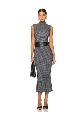 Norma Kamali Sleeveless Turtleneck Fishtail Dress in Black,White. Size L. Also in XL.