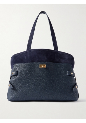 Anya Hindmarch - Wilson Textured-leather And Suede Tote - Blue - One size