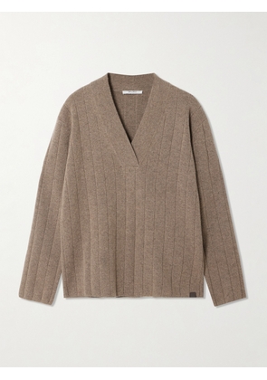 Max Mara - Arten Ribbed Cashmere Sweater - Brown - x small,small,medium,large,x large