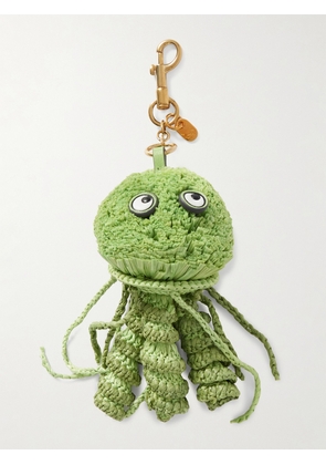Anya Hindmarch - Jellyfish Leather-trimmed Raffia Keychain - Green - One size