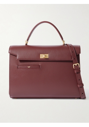 Anya Hindmarch - Mortimer Textured Leather Shoulder Bag - Burgundy - One size