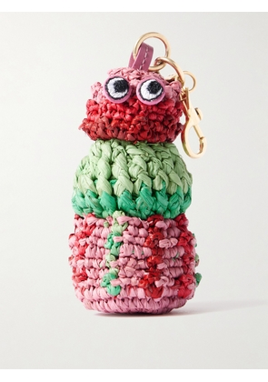 Anya Hindmarch - Sea Urchin Leather-trimmed Raffia Bag Charm - Multi - One size