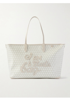 Anya Hindmarch - I Am A Plastic Bag Leather-trimmed Tote - Off-white - One size