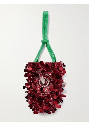 Anya Hindmarch - Sriracha Mini Embellished Satin Bucket Bag - Red - One size
