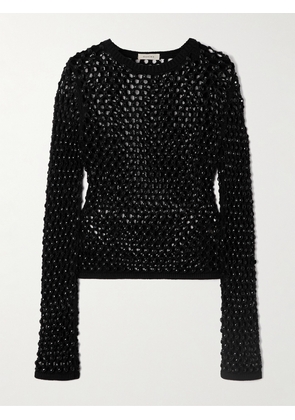 Diotima - Enid Crystal-embellished Crocheted Cotton-blend Top - Black - 01,2,3,4,5