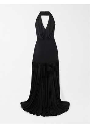 Veronica de Piante - Iris Pleated Crepe Halterneck Maxi Dress - Black - IT36,IT38,IT40,IT42,IT44