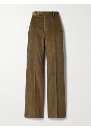 Veronica de Piante - Taylor Cotton-corduroy Straight-leg Pants - Green - IT36,IT38,IT40,IT42,IT44,IT46