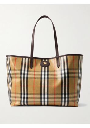 Burberry - Highlands Checked Coated-canvas Tote - Neutrals - One size