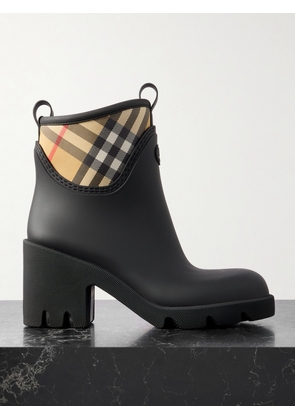 Burberry - Marsh Stamp Checked Nylon-trimmed Rubber Ankle Boots - Black - IT35,IT36,IT37,IT38,IT39,IT40,IT41