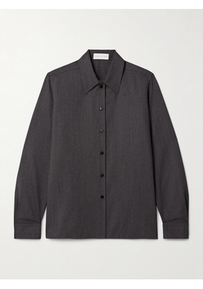 Veronica de Piante - Livia Pinstriped Wool-twill Shirt - Gray - IT36,IT38,IT40,IT42,IT44,IT46