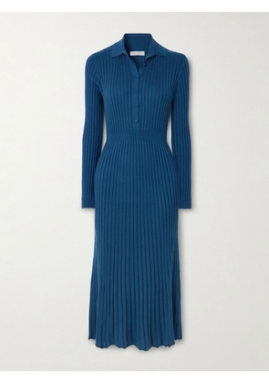 Gabriela Hearst - Ardor Ribbed Cashmere And Silk-blend Midi Dress - Blue - x small,small,medium,large