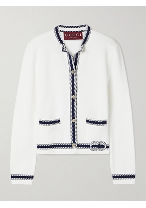 Gucci - Lido Jacquard-knit Cotton Cardigan - White - XXS,XS,S,M,L,XL