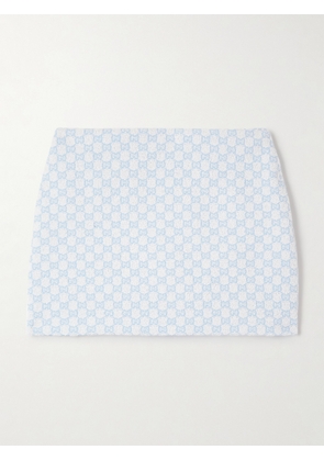 Gucci - Jacquard-knit Cotton-blend Bouclé Mini Skirt - Blue - IT36,IT38,IT40,IT42,IT44