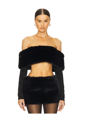 LOBA Sasha Crop Top in Black. Size L. Also in XS, S, M, XL.