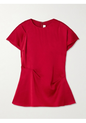 Victoria Beckham - Draped Satin Top - Red - UK 4,UK 6,UK 8,UK 10,UK 12,UK 14