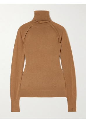 Victoria Beckham - Layered Merino Wool Turtleneck Top - Brown - x small,small,medium,large,x large