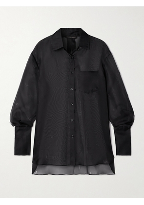Kiki de Montparnasse - Laser-cut Silk-organza Shirt - Black - x small,small,medium,large