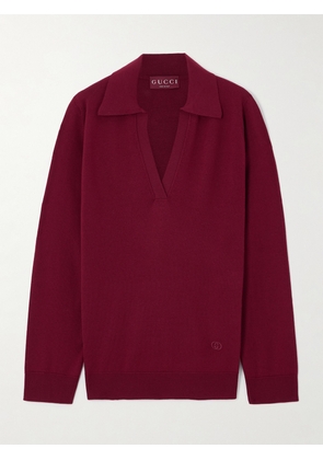 Gucci - Embroidered Wool Polo Sweater - XXS,XS,S,M,L,XL