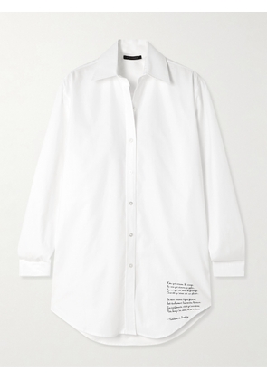Kiki de Montparnasse - Poem Embroidered Cotton Oxford Shirt - White - x small,small,medium,large,x large