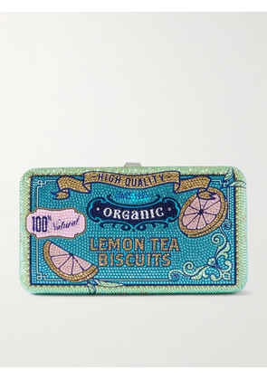 Judith Leiber Couture - Lemon Treats Crystal-embellished Silver-tone Clutch - Blue - One size