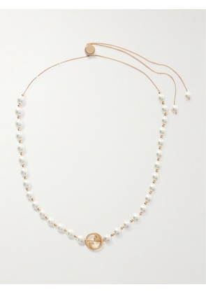 Gucci - Interlocking G Gold-tone Faux Pearl Necklace - One size