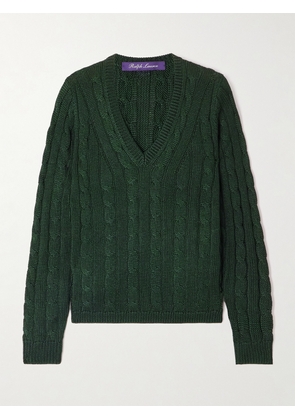 Ralph Lauren Collection - Cable-knit Silk Sweater - Green - xx small,x small,small,medium,large,x large,xx large