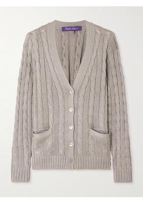 Ralph Lauren Collection - Cable-knit Silk Cardigan - Gray - xx small,x small,small,medium,large,x large,xx large
