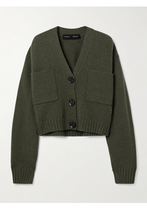 Proenza Schouler - Sofia Cropped Cashmere And Wool-blend Cardigan - Green - x small,small,medium,large,x large
