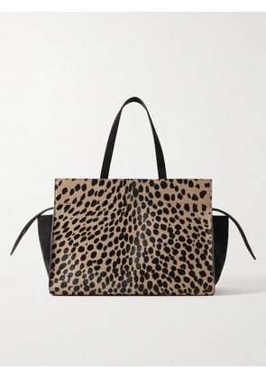 KHAITE - Crosby Leather-trimmed Leopard-print Calf Hair Tote - Animal print - One size