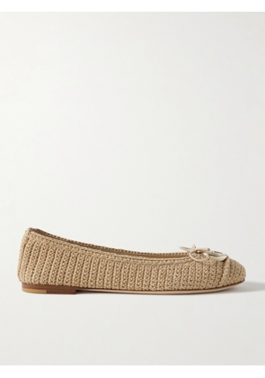 Gucci - Logo-embellished Crocheted Cotton Ballet Flats - Neutrals - IT36,IT36.5,IT37,IT37.5,IT38,IT38.5,IT39,IT39.5,IT40,IT41,IT41.5,IT42