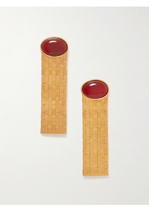 KHAITE - Chronos Gold-plated Agate Earrings - One size