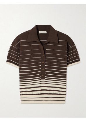 Faithfull - Sable Cropped Striped Cotton-blend Polo Shirt - Brown - x small,small,medium,large,x large,xx large
