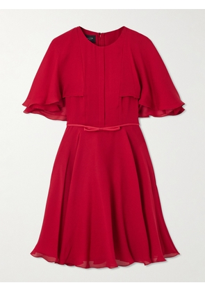 Giambattista Valli - Cape-effect Satin-trimmed Silk-chiffon Mini Dress - Red - IT36,IT38,IT40,IT42,IT44,IT46