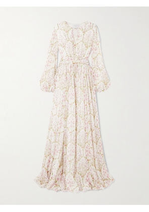 Giambattista Valli - Belted Floral-print Silk-georgette Gown - Ivory - IT38,IT40,IT42,IT44,IT46
