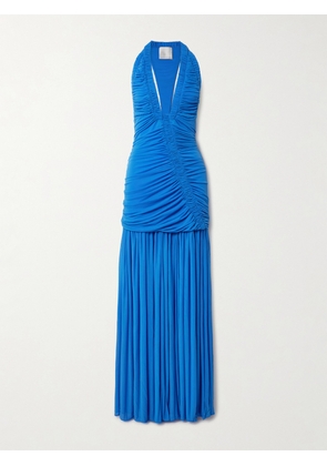 Christopher Esber - Orion Open-back Ruched Mesh Gown - Blue - UK 6,UK 8,UK 10,UK 12,UK 14