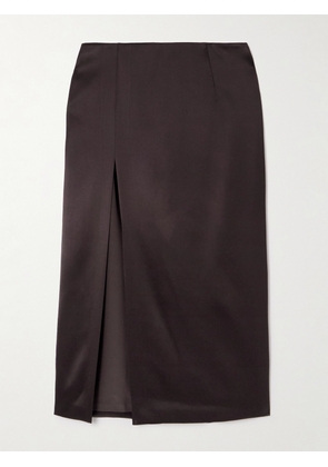 Veronica de Piante - Elea Silk-blend Satin Skirt - Brown - IT36,IT38,IT40,IT42,IT44,IT46
