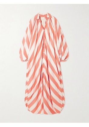Marrakshi Life - Touareg Gathered Striped Cotton Maxi Dress - Pink - S,XXS,M,XS