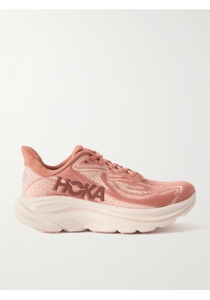 Hoka - Clifton 10 Rubber-trimmed Jacquard-mesh Sneakers - Pink - US5,US5.5,US6,US6.5,US7,US7.5,US8,US8.5,US9,US9.5,US10,US10.5,US11