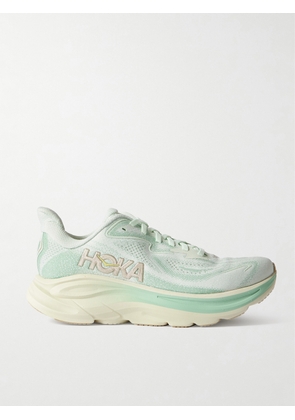 Hoka - Clifton 10 Rubber-trimmed Jacquard-mesh Sneakers - Green - US5,US5.5,US6,US6.5,US7,US7.5,US8,US8.5,US9,US9.5,US10,US10.5,US11,US12