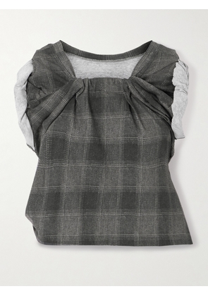 Our Legacy - Asymmetric Checked Cotton T-shirt - Gray - EU 32,EU 34,EU 36,EU 38,EU 40,EU 42