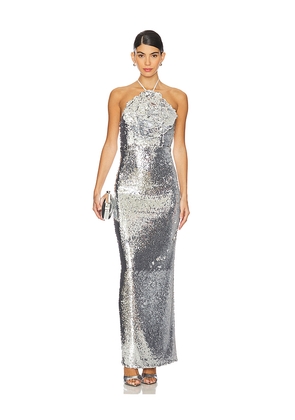 Lovers and Friends Lilium Gown in Metallic Silver. Size S. Also in XS.