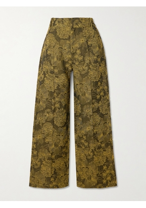 DESTREE - Yoshitomo Embroidered Woven Straight-leg Pants - Green - FR 34,FR 36,FR 38,FR 40