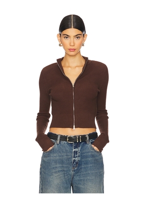 Lovers and Friends Roxana Zip Sweater in Brown. Size L. Also in XS, S, M, XXS.